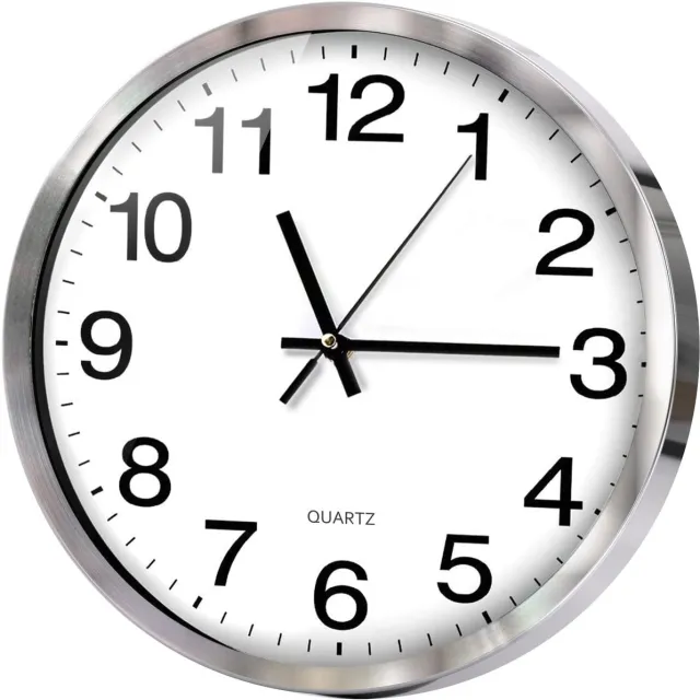 TOHOOYO Wandklok, moderne stille kwartswandklok, secondewijzer, tikt niet, 30 cm