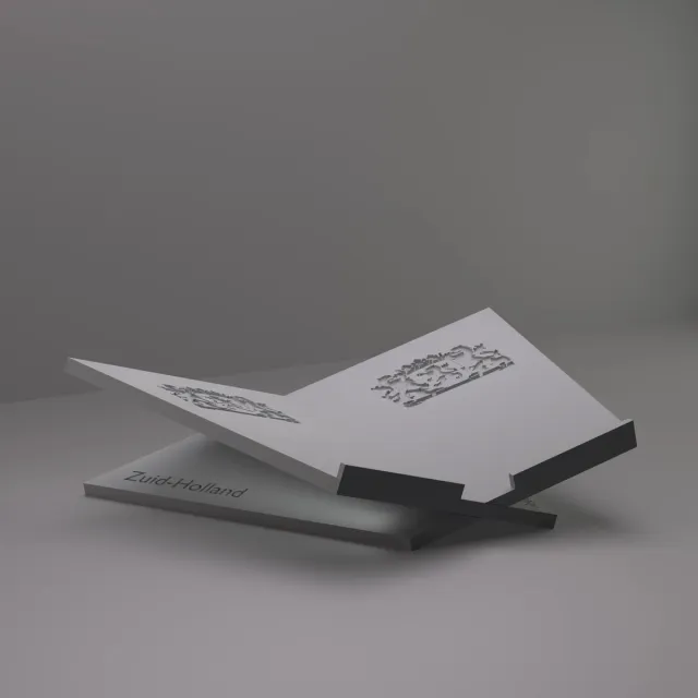 3d-gezellig Grote Boekenstandaard Zuid-Holland - Boekensteun - Boekenhouder - Book Holder - 46*31*12 cm - Grijs - 100% gerecycled PLA (bioplastic)