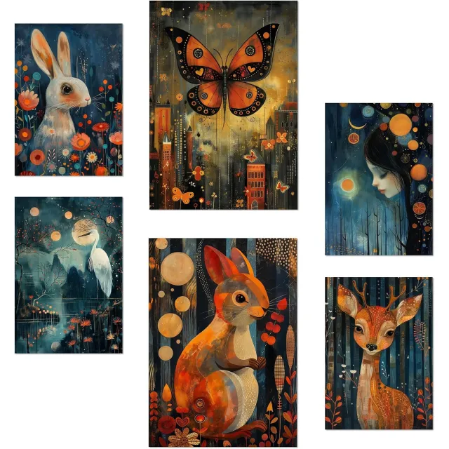 Nacnic Set van 6 Natuur & Dieren Posters (A3/A4) - Merkloos