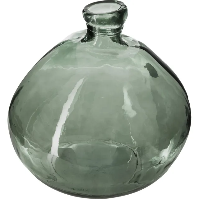 Atmosphera Créateur d'intérieur® Atmosphera bloemenvaas Genua - Organische bol fles vorm - groen transparant - glas - 33 x 32 cm