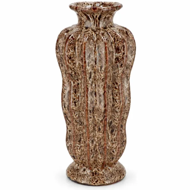 Daan-Kromhout Suus Vaas Keramiek - Crème/Bruin - H 31 cm Bruin/crème