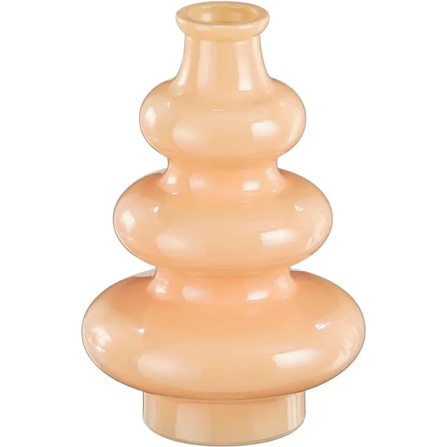 Mica Decorations Bloemenvaas Sira - transparant glas - D14,5 x H22 cm - vaas - sierlijk model Beige