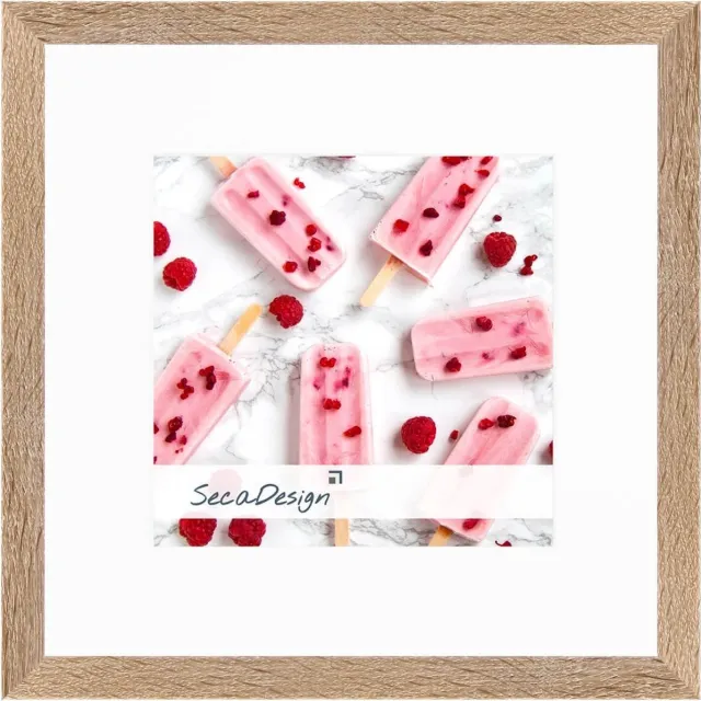 SecaDesign Tundra Hout - Fotolijst 13x13 / 9x9 cm fotomaat met passe-partout - Bruin