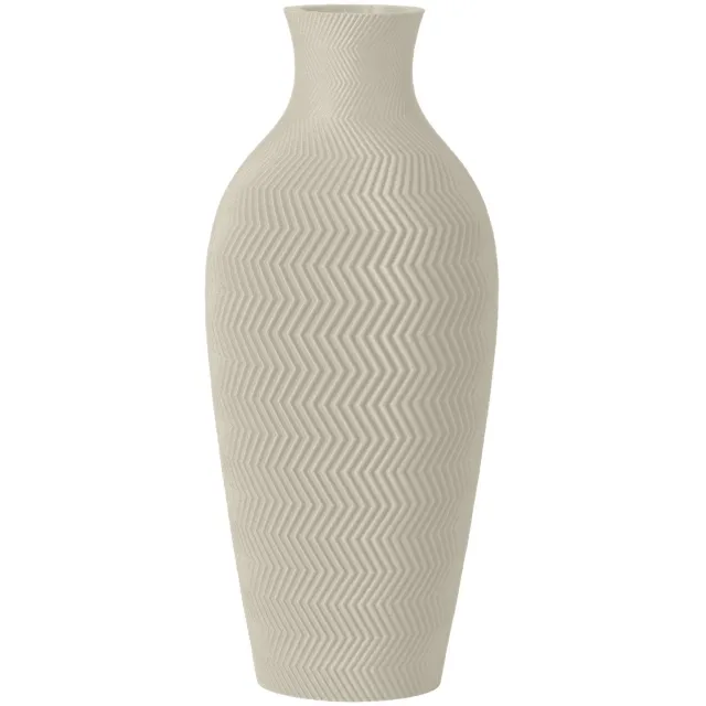 Layvo ALUNA Vaas - Crème - D11 x H25 cm - droogbloemen vaas - moderne vaas - gerecycled plastic