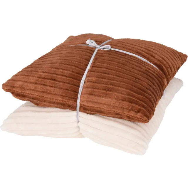 Home & Styling Collection Home Styling Collection - Sierkussens van chenille voor de woonkamer, set van 2, 45 x 45 cm Beige