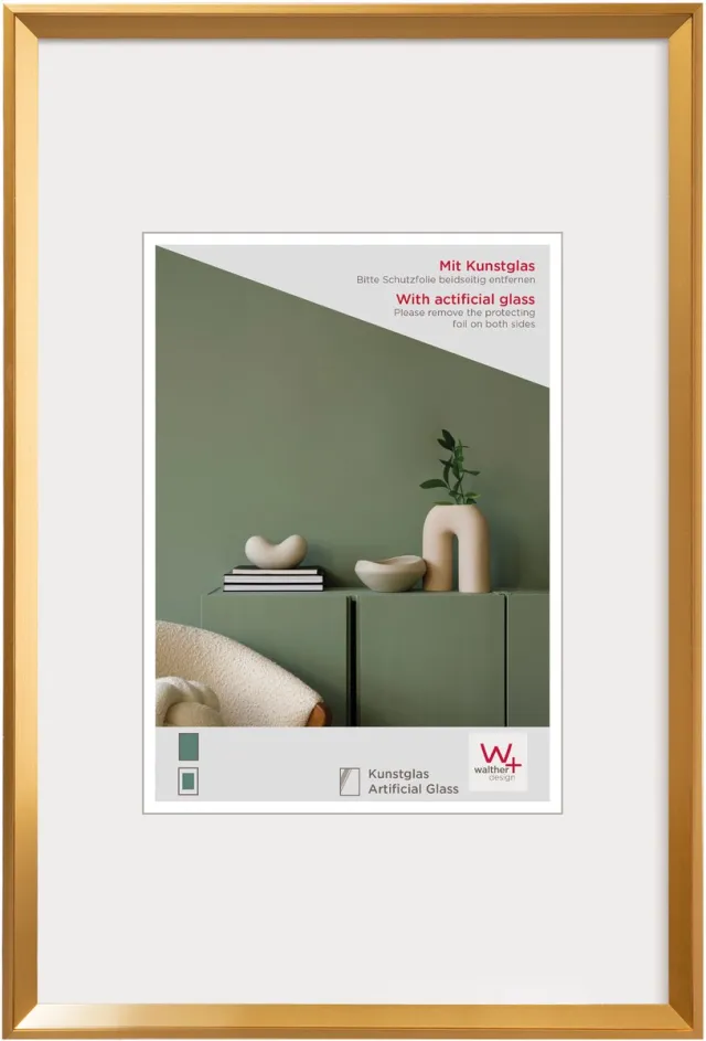 Walther Desire - Kunststof lijst - Fotoformaat 20x30 cm - Kunstglas - Goud