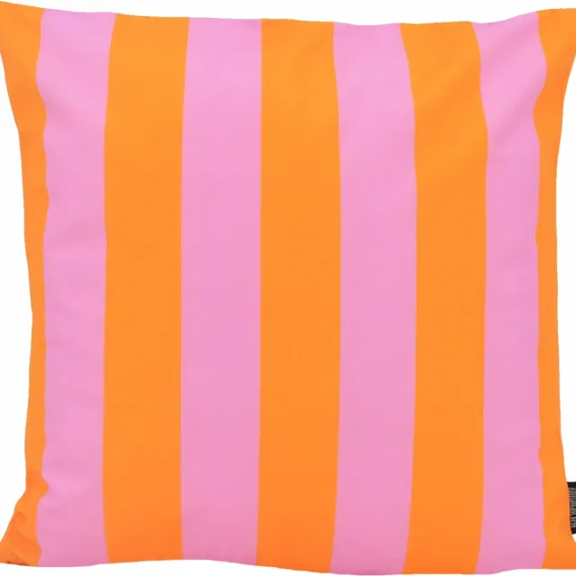 Gek op Kussens! Streep Oranje/Roze Kussenhoes | 45 x 45 cm | Katoen/Polyester