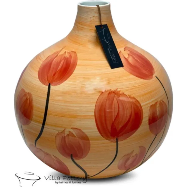 Irishflowers Vaas - Keramiek - Decoratie - Voorjaar - Villa Pottery - Woondecoratie - Francis 1_3 Orange/Red