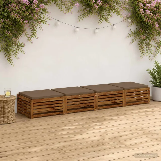 vidaXL Zitkussens SOEST 4 st 100% Polyester Taupe 60 x 60 x 5 cm