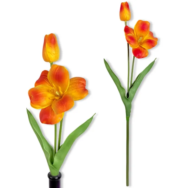 Inspiruj Kunstbloem - Piankowy Tulpen - Pomarańczowy - 53 cm Oranje