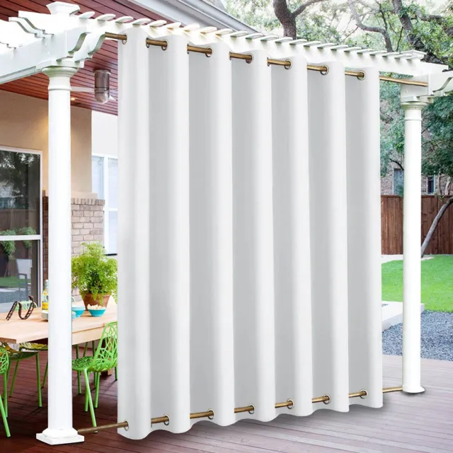 Qelus Waterdichte Outdoor Gordijnen - Buiten Gordijnen Overkapping - Buiten UV-Beschermende Gordijnen - Outdoor gordijnen voor patio en pergola - B 254 x H 243 cm - Wit - 1 stuk
