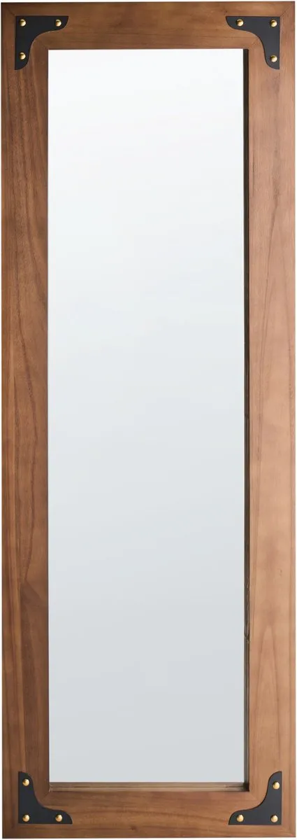 Beliani BLOSVILLE - Wandspiegel - Bruin - Hout