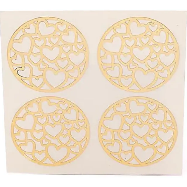 Phoenix Import Mani Bhadra Metalen sticker Hartjes goud 4x goudkleurig