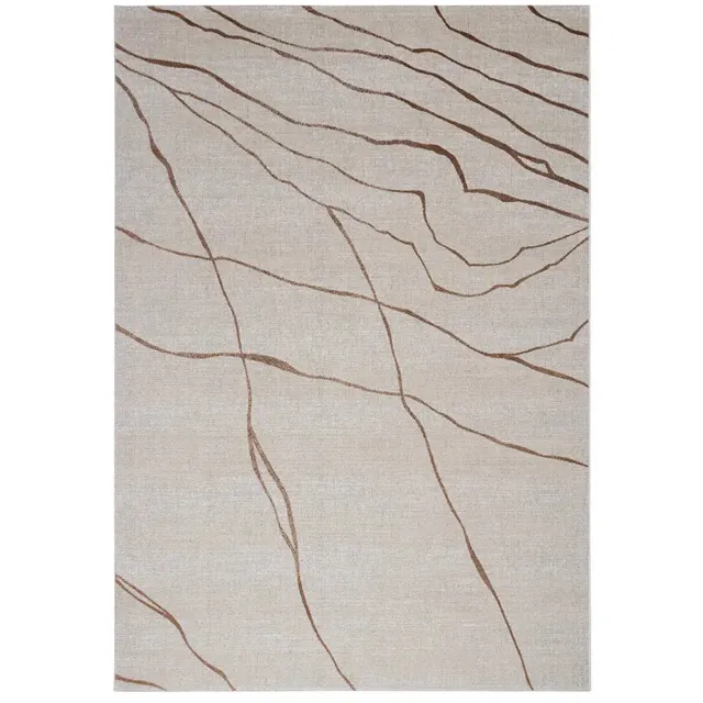 Acsento Jura Carrara Copper Vloerkleed - 200 x 290 cm - Beige - Rechthoekig - Polyester - Eetkamer, Woonkamer, Slaapkamer - Abstract - Modern, Design