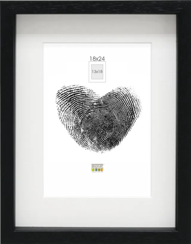 Deknudt Frames Fotolijst - zwart met passe-partout - 13x18 / 18x24 cm