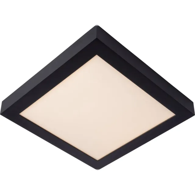 Lucide BRICE-LED - Plafonnière (Plafondlamp) Badkamer - LED Dimbaar - 1x30W 3000K - IP44 - Zwart