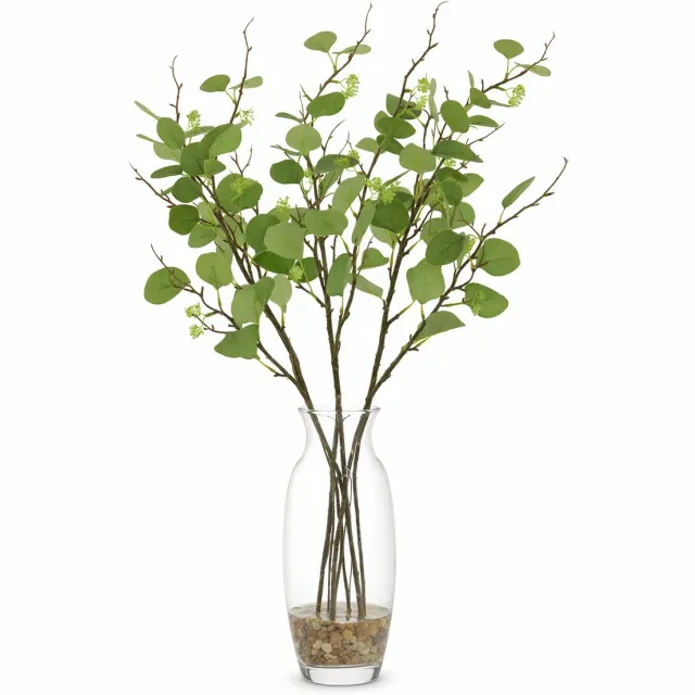 Bellatio Design Kunsttak / kunstbloem Eucalyptus - 6x - 92 cm - groen - boeket opvulling bladgroen
