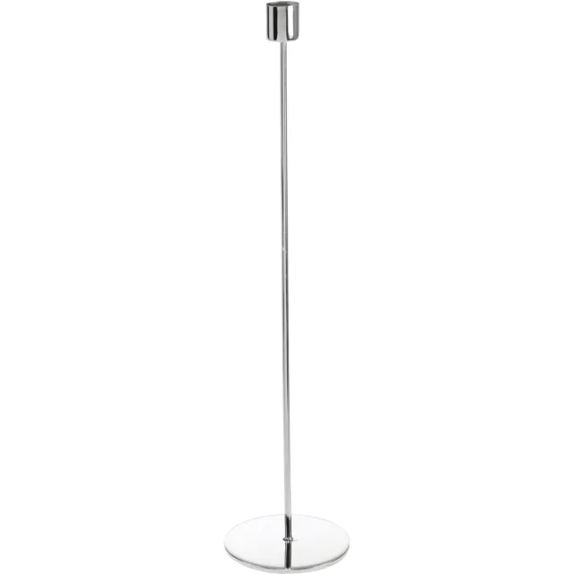 Flor und Decor Metalen kandelaar set voor spitse kaarsen zilver Ø2.2cm H28cm 2st