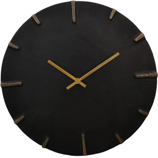 Wandklok Black gold Dashes
