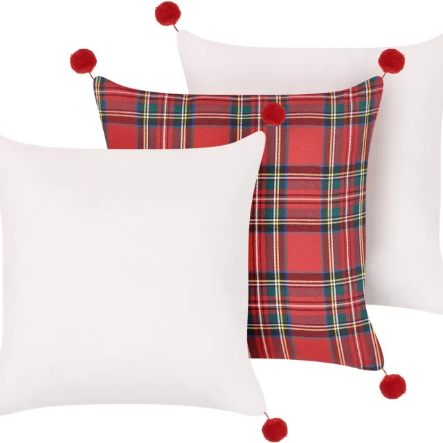 Beliani JOVIA - Set van 3 sierkussens - Meerkleurig - 45 x 45 cm - Polyester