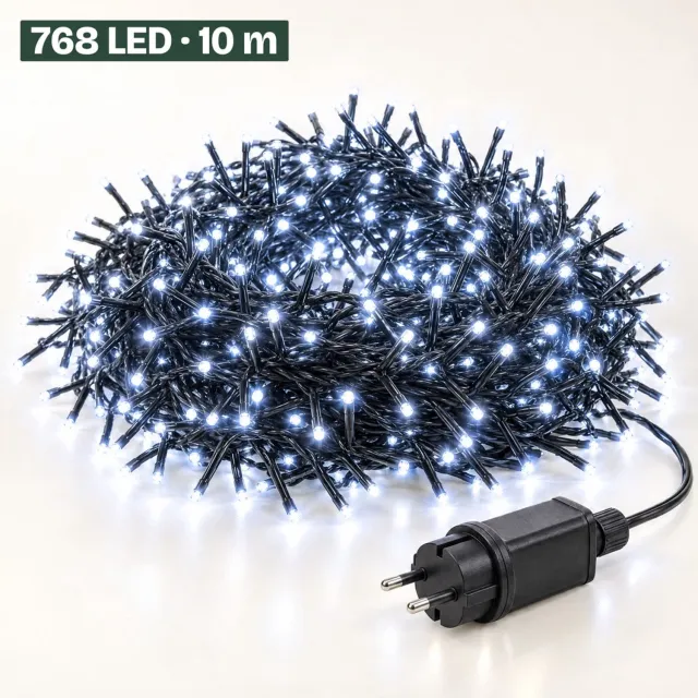 Levano Kerstboomverlichting 768 LED 9,9 m Wit - Kerstverlichting Binnen en Buiten - Clusterverlichting - Kerstlampjes - Kerstboom Lampjes - Kerstversiering - Kerstlichtjes - Treecluster - Sfeerverlichting - LED Lichtsnoer - Timer - IP44