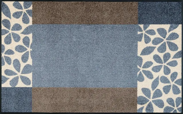 Kleen-Tex Deurmat Wash&Dry Florita Grey - 75 x 120cm beigeblauwecru