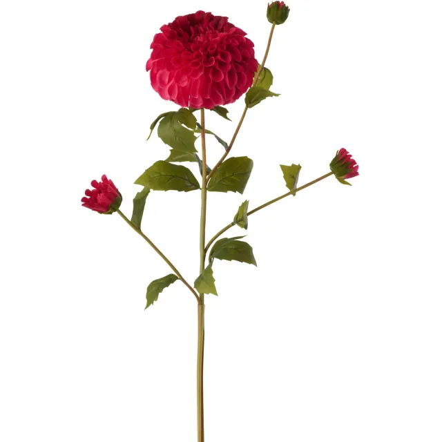 J-Line Bloem dahlia Echt Gevoel - kunststof - fuschia - 4 stuks Roze
