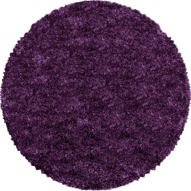 Muratap Pearl Soft Rond Hoogpolig Vloerkleed Paars / Lila- 200 CM Ø