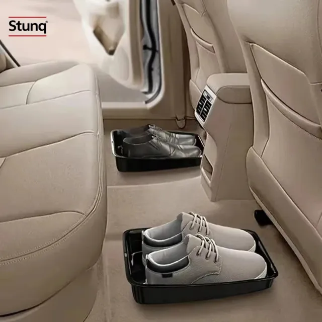 Stunq Zwarte Schoenenopbergbak voor Auto of Kast - Ronde Vorm - Beschermt Schoenen en Bodem
