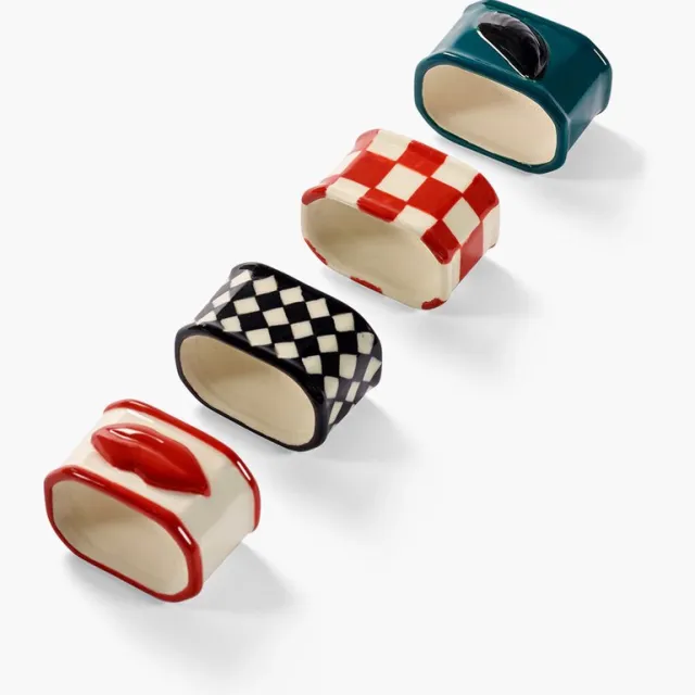 Serax Wouters & Hendrix Les Objets Mouleversants servetring set van 4 assorti Multi Color