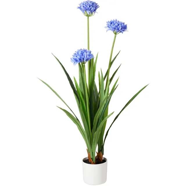 Botanical Decoration Grote kunstbloem in pot Agapanthus, 70 x 120 cm Blauw