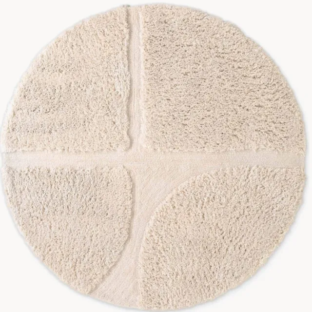 Ted Baker Rond handgetuft hoogpolig vloerkleed Jasper Wit