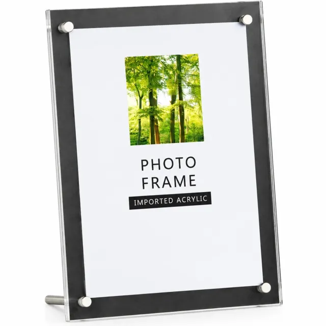 SWGOTA Acryl fotolijst van 5 inch met afgeronde hoeken en standaardschroeven Transparant