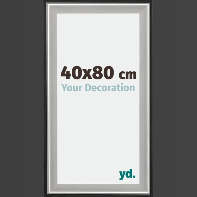 yd. Your Decoration - Fotolijst 40x80 cm - Hout - Zwart Zilver Gepolijst - Birmingham