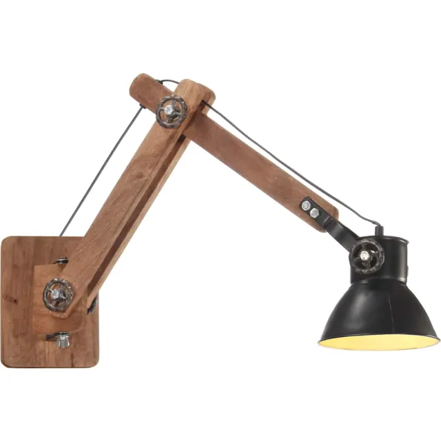 vidaXL Wandlamp industrieel rond E27 zwart