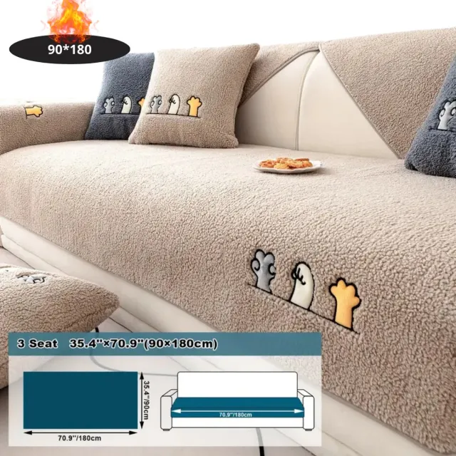 Bovista Bankhoes - Bankbeschermer - Stretch - Sofa Cover - Pluche - Khaki- 3 Zits 90x180