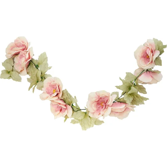 CHAKS Rozen bloemenslinger - kunstplant/bloem - oud roze - 220 cm Oudroze
