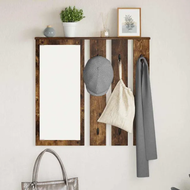vidaXL Wandgemonteerde kapstok Gerookt eiken 84 x 10 x 80 cm Bruin