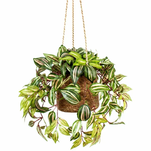 HTT Decorations Kunstplant Tradescantia in hangmand naturel L110cm