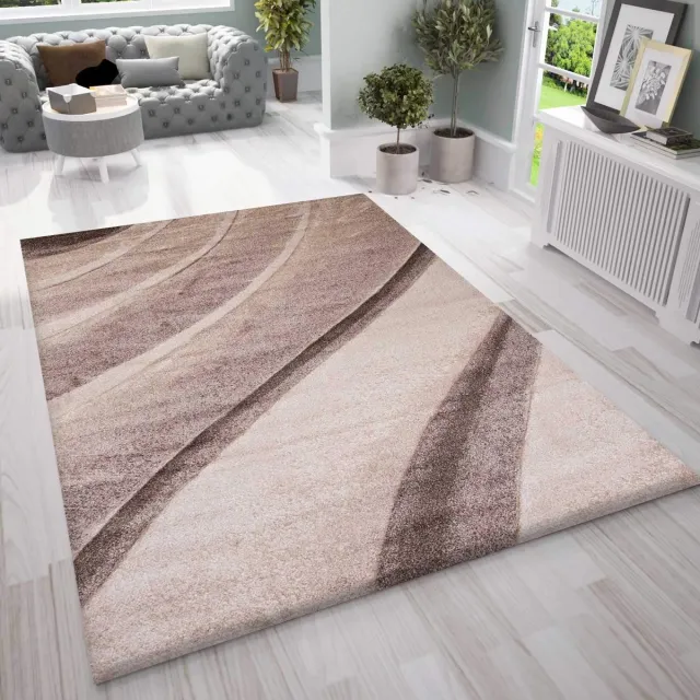 Unyqoos Stijlvol golvend tapijt voor woonkamer in bruin en beige tinten 120x170 cm
