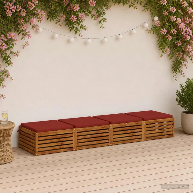 vidaXL Zitkussens SOEST 4 st 100% Polyester Rood 80 x 80 x 5 cm