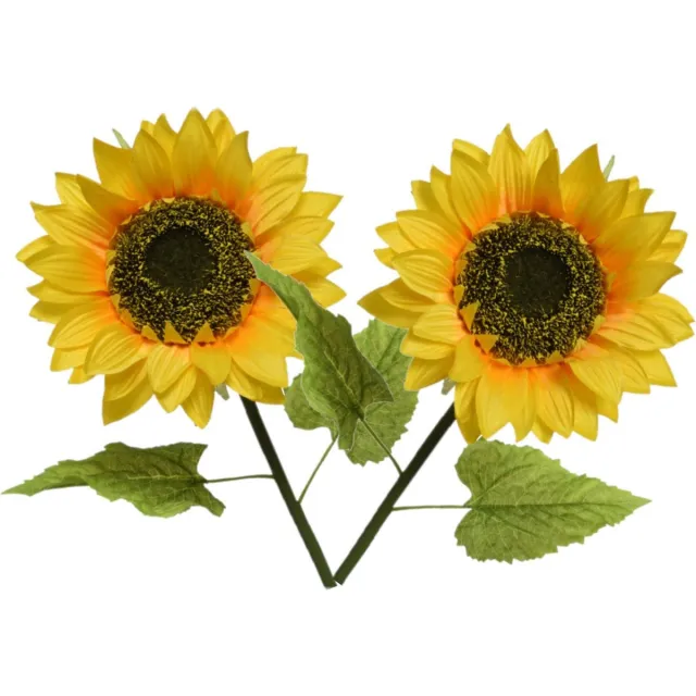 Bellatio Flowers & Plants 5x stuks gele zonnebloemen kunstbloemen 76 cm - Helianthus - Kunstbloemen/kunsttakken - bloemen/planten Geel