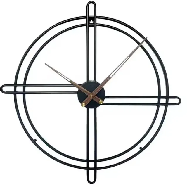 zeck home Zeckhome Cirque Noir – Grote Wandklok 68 cm – Minimalistisch Zwart Frame – Fluisterstil Quartz Mechanisme