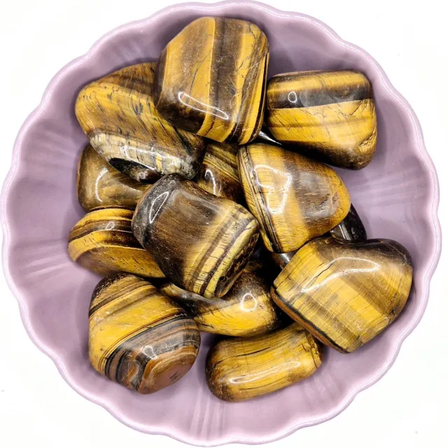 Moonlight Gemstones Crystal Tiger Eye A Quality Tumbled Gemstone 3-8cm Meerkleurig