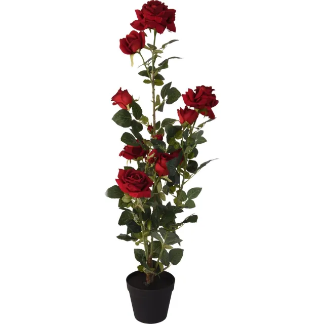 Artificial Plants Plant met Rozen 95cm rood