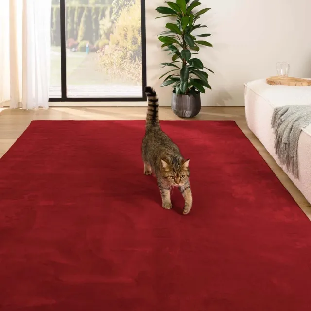 Tapeso Zacht vloerkleed - Plush rood 140x200