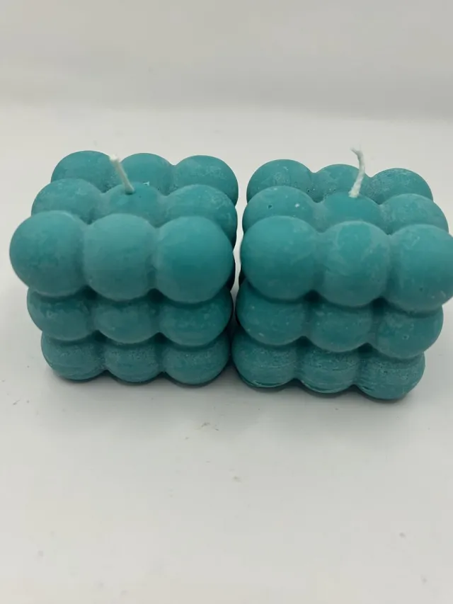 Lovely Elegance Handgemaakte Bubbelkaarsen 2 stuks - Groen - Duurzaam - Lovely Elegance