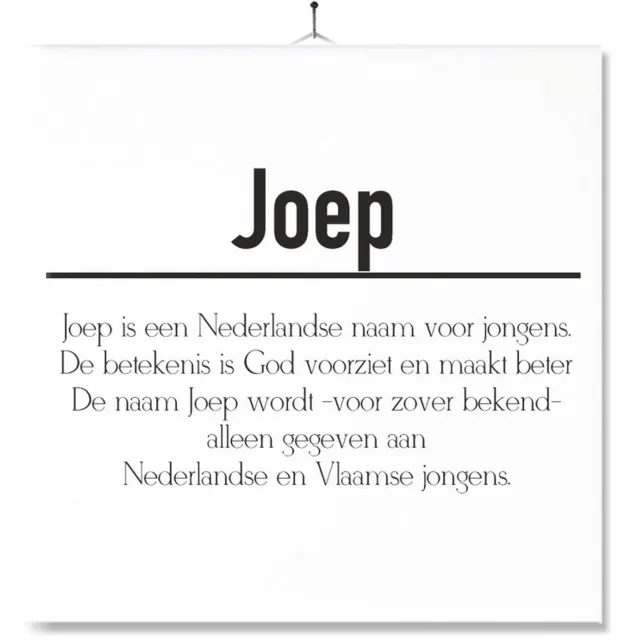 MC Living Tegel Met Opdruk | Betekenis | Kado | Cadeau | Met Naam - Joep Multi-Color