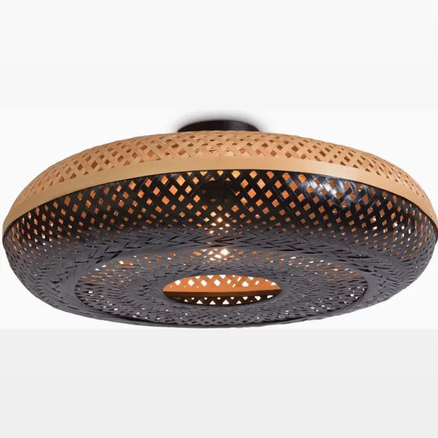 Good&Mojo Plafonniere Palawan - Bamboe/Zwart - Ø60cm - Scandinavisch,Bohemian