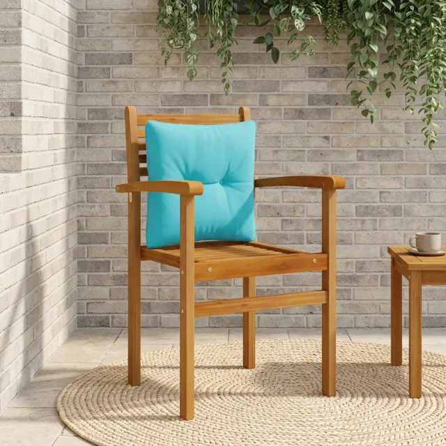 vidaXL Rugkussen PUTTEN 100% Polyester Turquoise 40 x 40 x 10 cm
